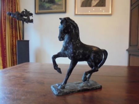 Verkocht.Brons beeld.Hudig-Heldring.Margot Hudig-Heldring (1919-2006).Paard. 